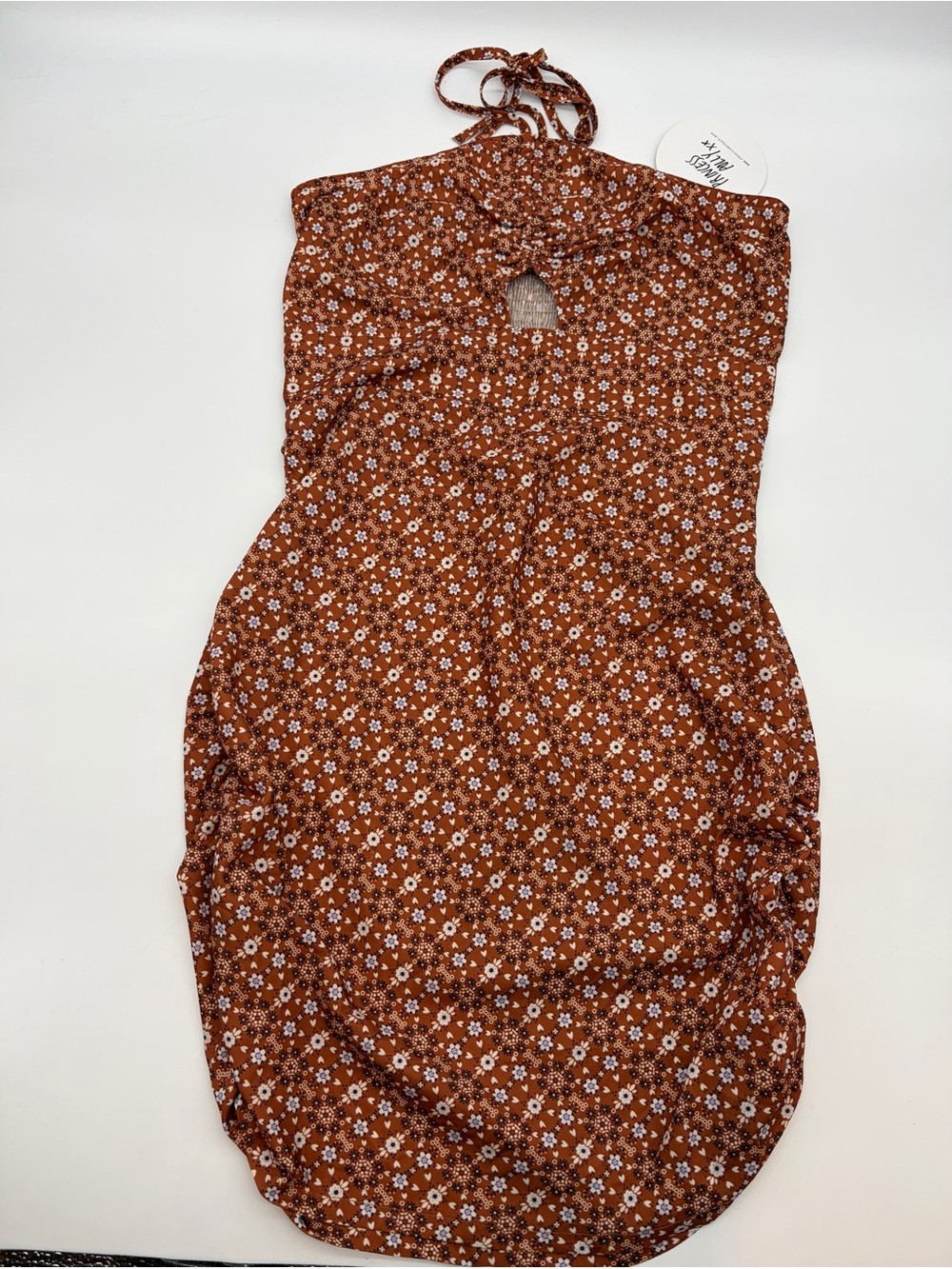 Princess Polly Brown Floral Halter Mini Dress
